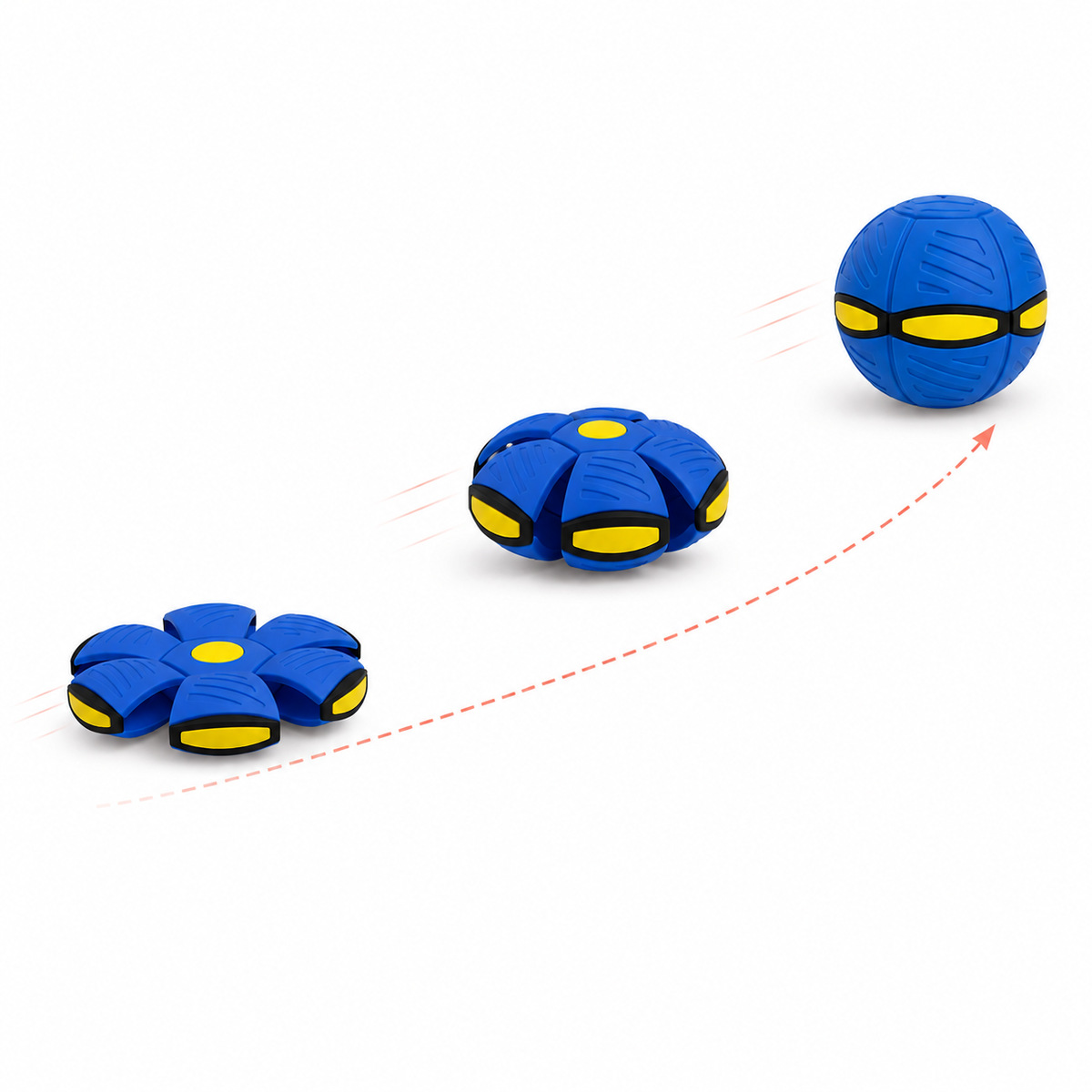 The Zippaws disc transforming into a ball in mid-flight